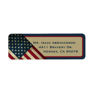 Patriottische Amerikaanse Vlag Retouradres Label