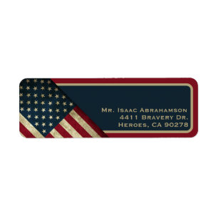 Patriottische Amerikaanse Vlag Retouradres Label