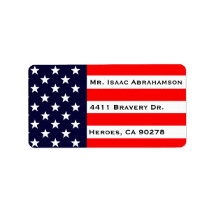 Patriottische Amerikaanse Vlag Retouradres Label