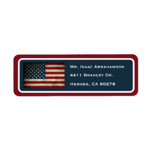 Patriottische Amerikaanse Vlag Retouradres Label