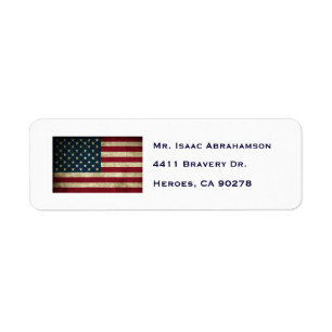 Patriottische Amerikaanse Vlag Retouradres Label