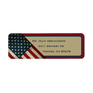 Patriottische Amerikaanse Vlag Retouradres Label