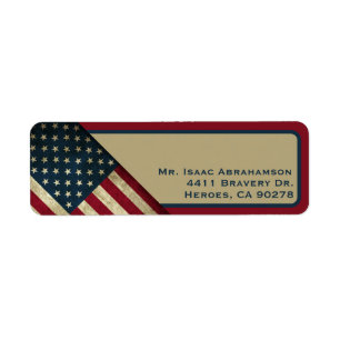 Patriottische Amerikaanse Vlag Retouradres Label