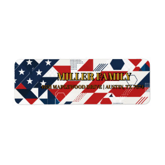 Patriottische Amerikaanse Vlag Retouradreslabels Etiket