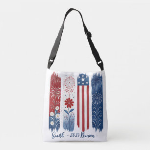 Patriottische Amerikaanse Vlag, Reunion Tri-Blend Crossbody Tas