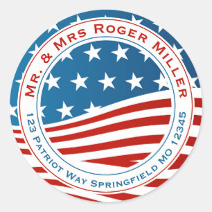Patriottische Amerikaanse vlag Ronde Sticker
