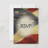 Patriottische Amerikaanse vlag RSVP met menuopties (Achterkant)