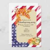 Patriottische Amerikaanse vlag Script Thanksgiving Kaart (Voorkant / Achterkant)