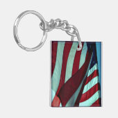 Patriottische Amerikaanse vlag Sleutelhanger (Voorkant Links)