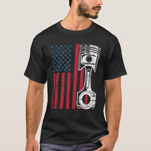 Patriottische Amerikaanse vlag Spierkraan  T-shirt (Voorkant)