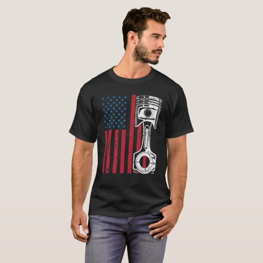 Patriottische Amerikaanse vlag Spierkraan  T-shirt (Voorkant volledig)