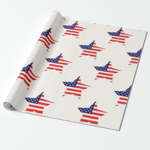 Patriottische Amerikaanse Vlag Ster Cadeaupapier