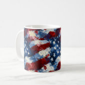 Patriottische Amerikaanse vlag sterren en strepen  Koffiemok (Voorkant links)