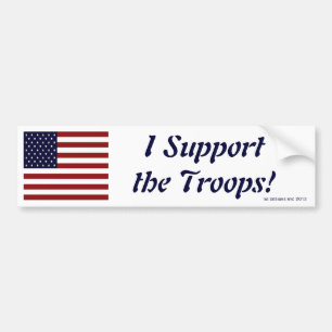 Patriottische Amerikaanse Vlag steun ik de Troepen Bumpersticker