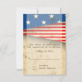 Patriottische Amerikaanse vlag stijl bruiloft RSV RSVP Kaartje (Achterkant)