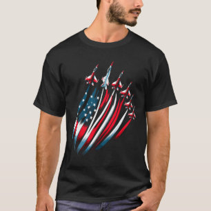 Patriottische Amerikaanse vlag straaljagers jongen T-shirt