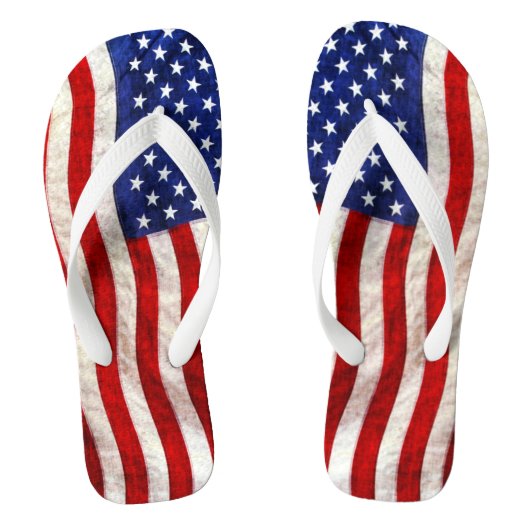 Patriottische Amerikaanse vlag Teenslippers (Voetbed)