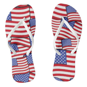 Patriottische Amerikaanse vlag Teenslippers