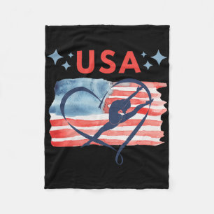 Patriottische Amerikaanse Vlag Turnen Ontwerp Voor Fleece Deken