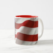 Patriottische Amerikaanse vlag Tweekleurige Koffiemok (Voorkant rechts)