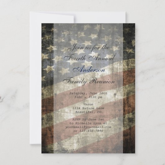 Patriottische Amerikaanse vlag uitnodiging voor ge (Achterkant)