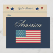 Patriottische Amerikaanse vlag uitnodigingen (Voorkant / Achterkant)