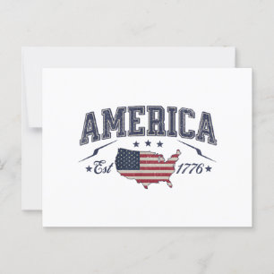 Patriottische Amerikaanse Vlag USA Est 1776 4 juli Briefkaart