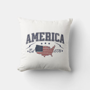 Patriottische Amerikaanse Vlag USA Est 1776 4 juli Kussen
