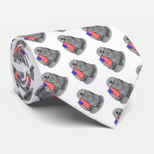 Patriottische Amerikaanse vlag USA Puli Dog (grijs Stropdas