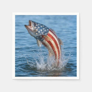 Patriottische Amerikaanse Vlag Vis Servet