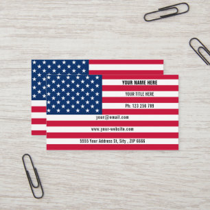 Patriottische Amerikaanse vlag visitekaartje sjabl