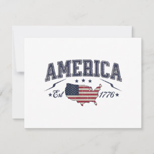 Patriottische Amerikaanse vlag VS Opgericht 1776 4 Kaart