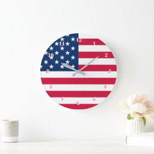 Patriottische Amerikaanse Vlag Wandklok Grote Klok