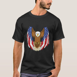 Patriottische amerikaanse vlagadelaar opent vleuge t-shirt