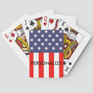 Patriottische Amerikaanse vlaggeenkaart Pokerkaarten