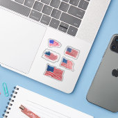 Patriottische Amerikaanse vlaggen Sticker (Laptop met iPhone)