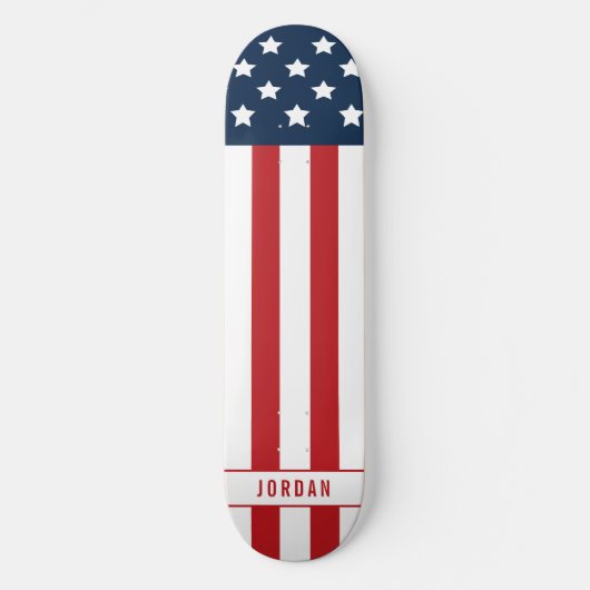 Patriottische Amerikaanse vlaggennaam Skateboard (Voorkant)