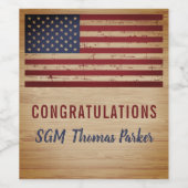 Patriottische Amerikaanse vlaggenstaat Militaire P Wijn Etiket (Enkel label)