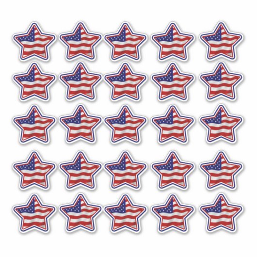 Patriottische Amerikaanse vlaggestaas vinylSticker Sticker (Voorkant)