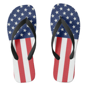 Patriottische Amerikaanse vlaggestaren en stripes Teenslippers