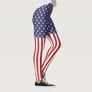 Patriottische Amerikaanse vlaggestars en Stripes U Leggings