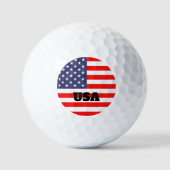 Patriottische Amerikaanse vlaggolfballen met jouw Golfballen (Voorkant)