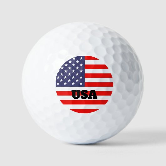 Patriottische Amerikaanse vlaggolfballen met jouw Golfballen (Voorkant)