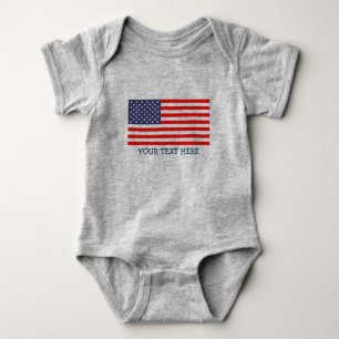 Patriottische Amerikaanse vlagJersey babybodysuit Romper