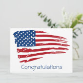 Patriottische Amerikaanse vlaglegerfelicitaties (Staand voorkant)