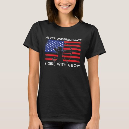 Patriottische Amerikaanse Vrouw Archer T-shirt (Voorkant)