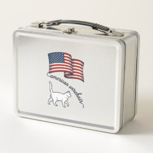 Patriottische Amerikaanse Wirehair Kat Vintage Ont