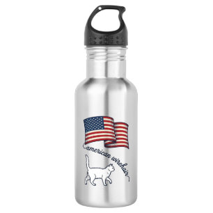 Patriottische Amerikaanse Wirehair Kat Vintage Ont Waterfles