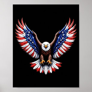 Patriottische Amerikaanse Zeearend Amerikaanse Vla Poster