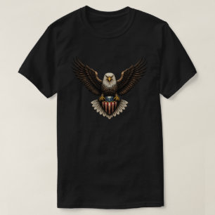 Patriottische Amerikaanse zeearend met Amerikaans T-shirt